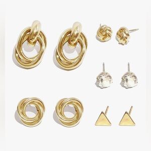 Stunning Nordstrom 14KT Dip set of 5 upscale earrings